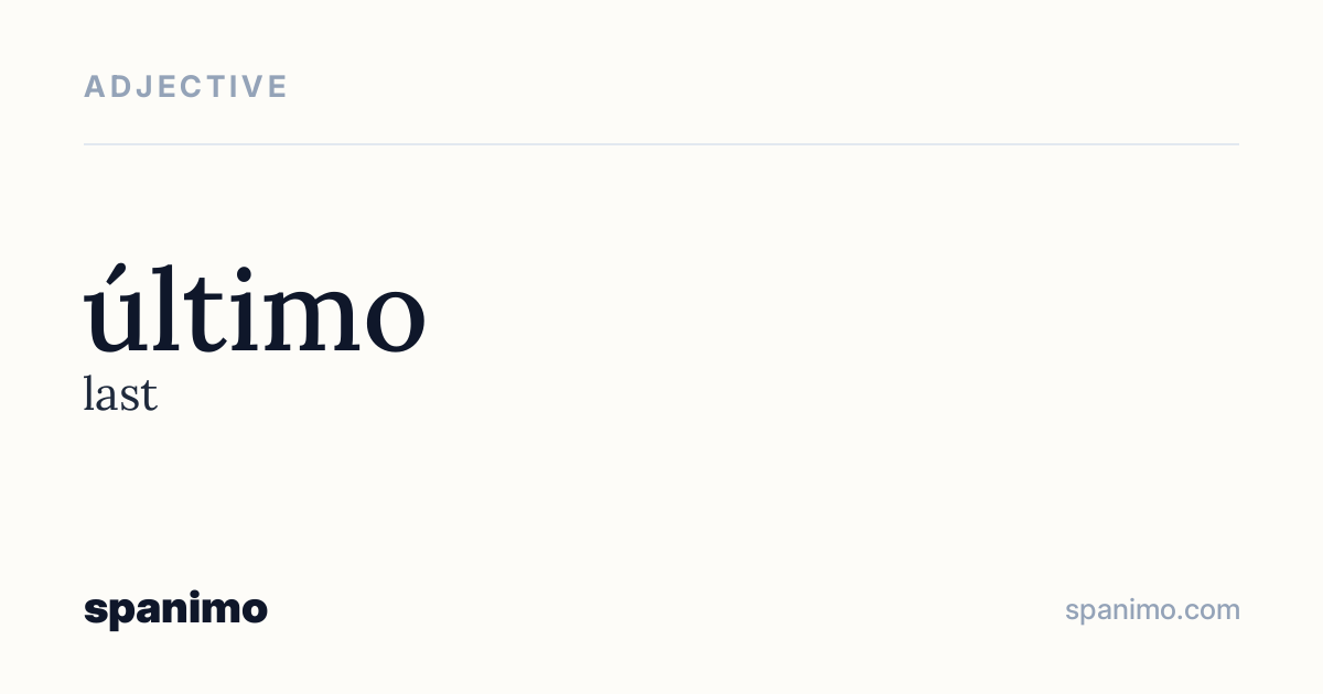 Word card for último