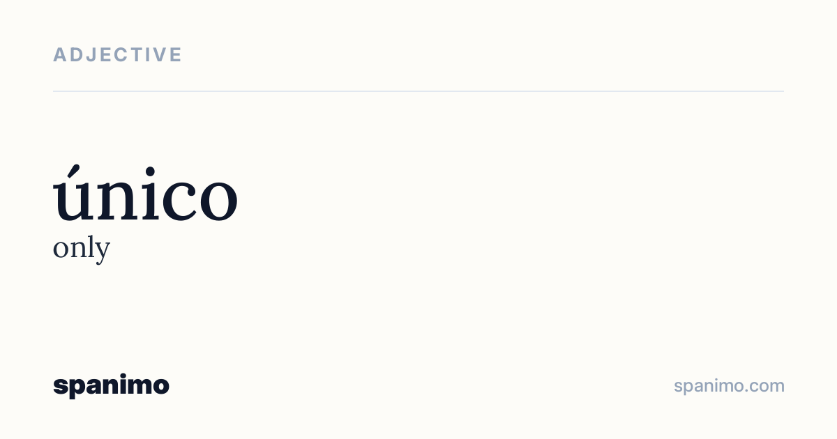 Word card for único