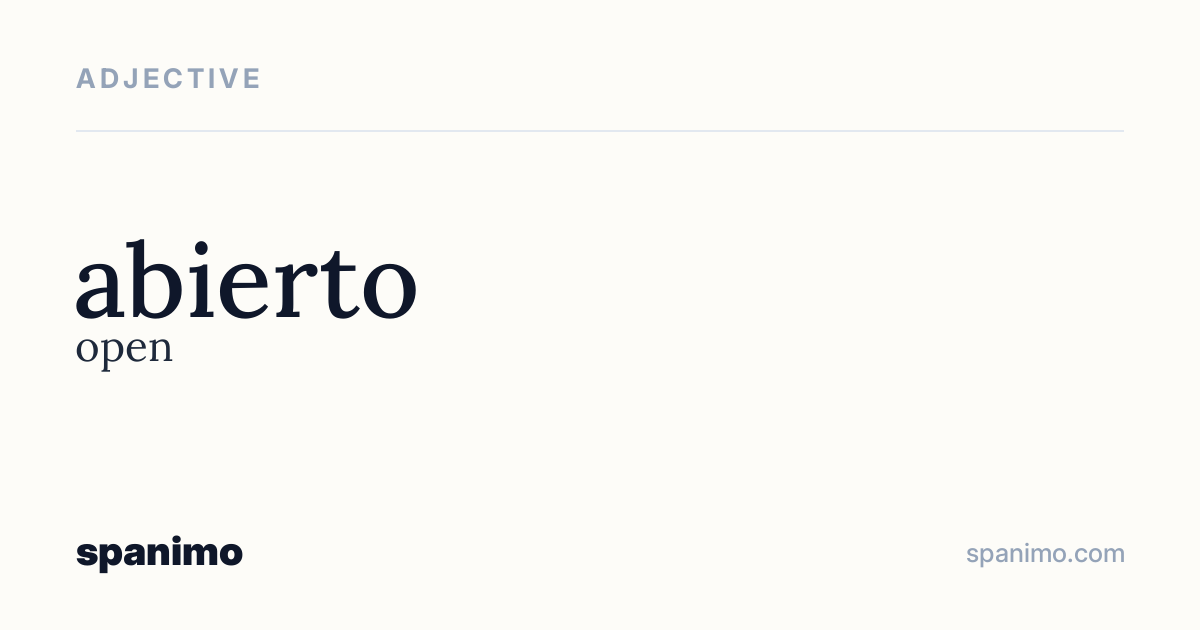 Word card for abierto