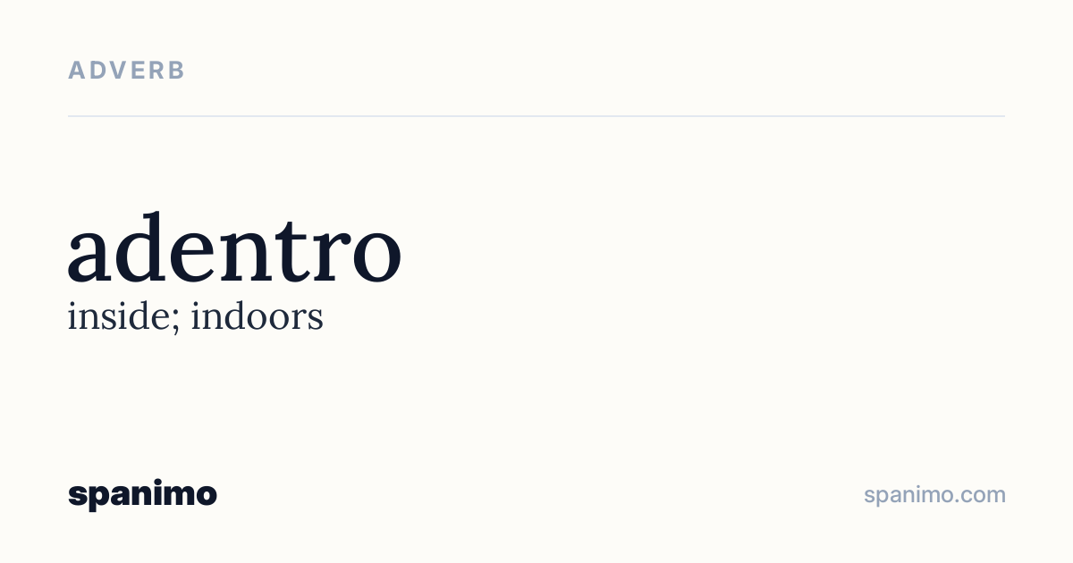 Word card for adentro