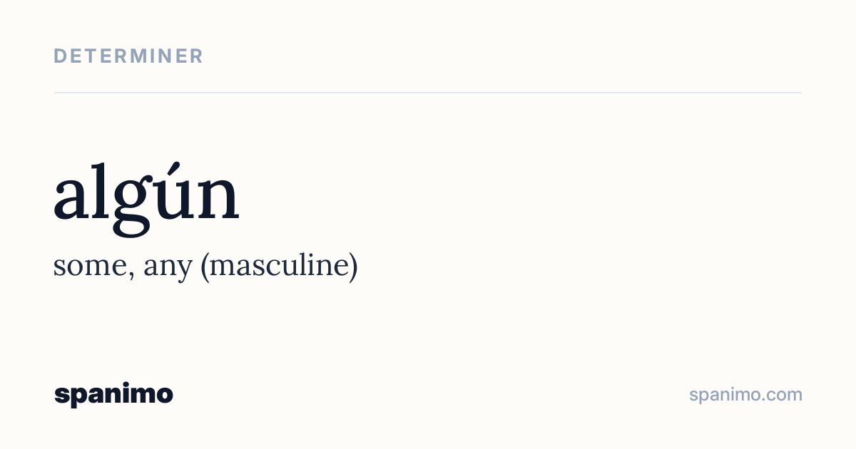 Word card for algún