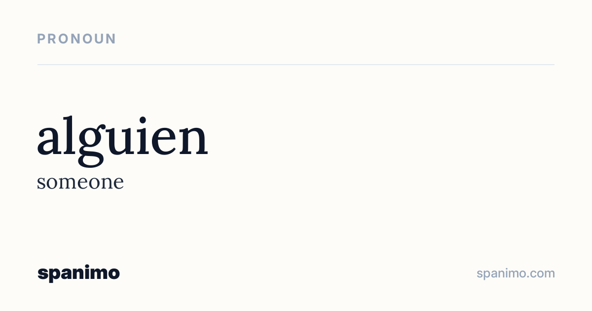Word card for alguien