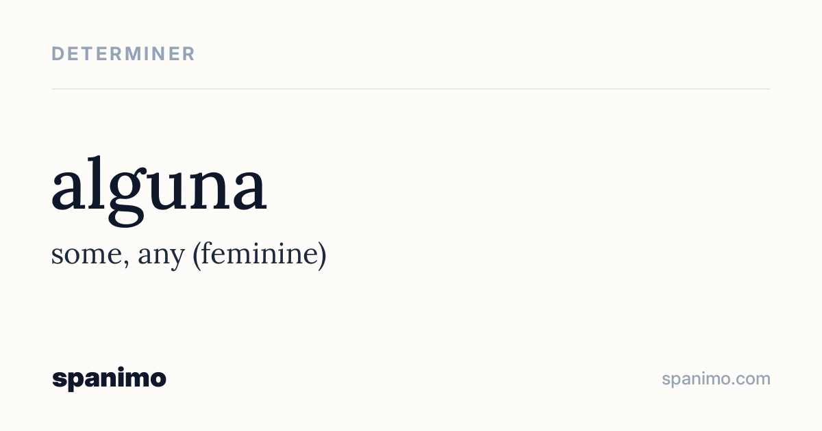 Word card for alguna