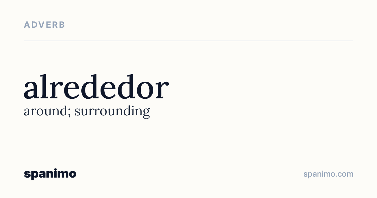 Word card for alrededor
