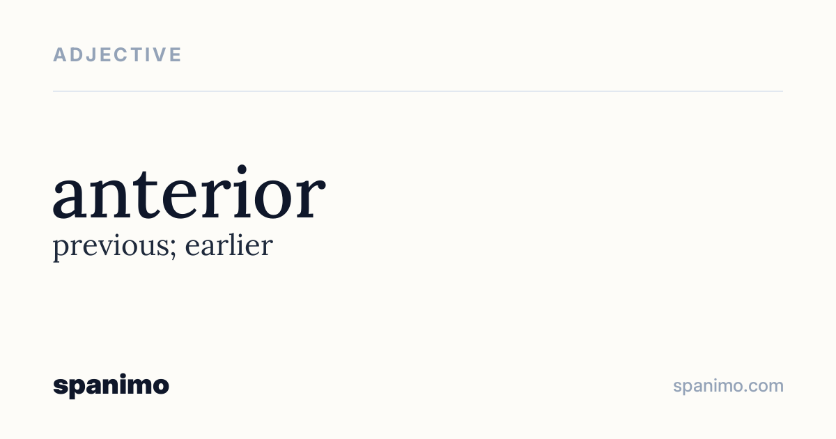 Word card for anterior