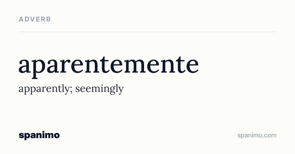 Word card for aparentemente