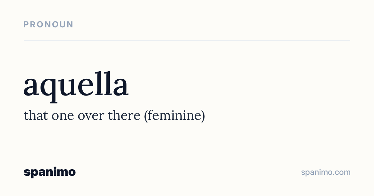 Word card for aquella