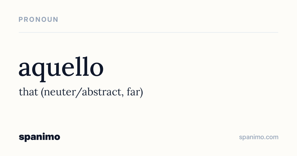 Word card for aquello