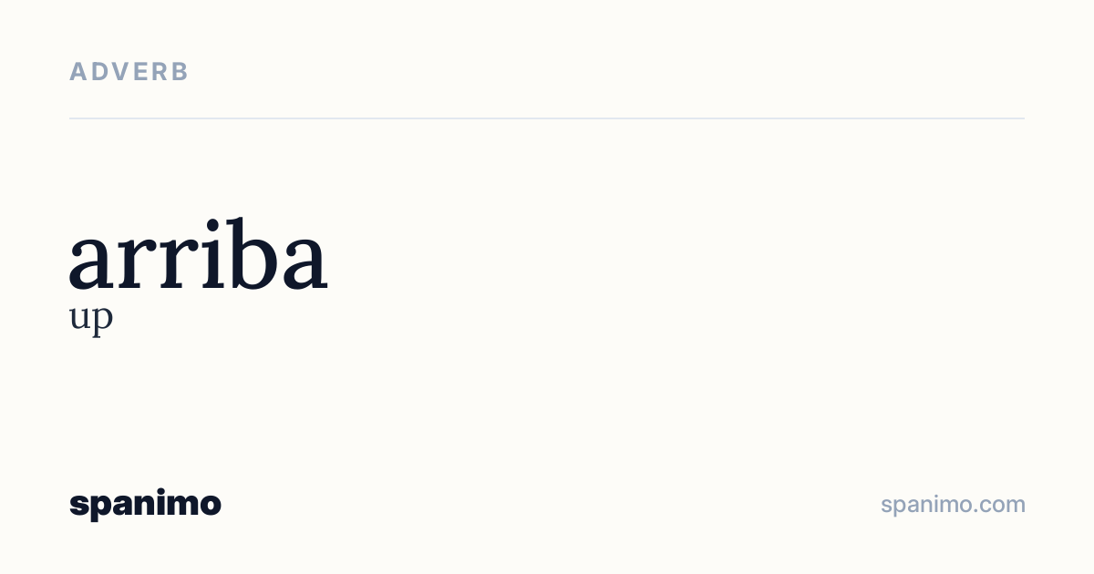 Word card for arriba