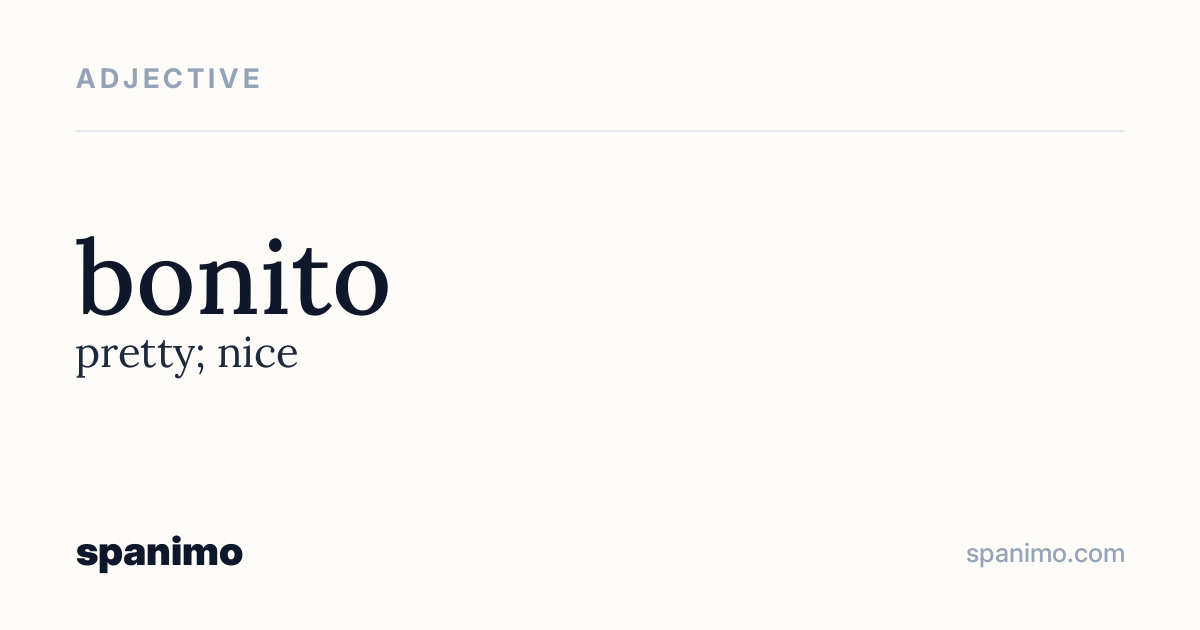 Word card for bonito