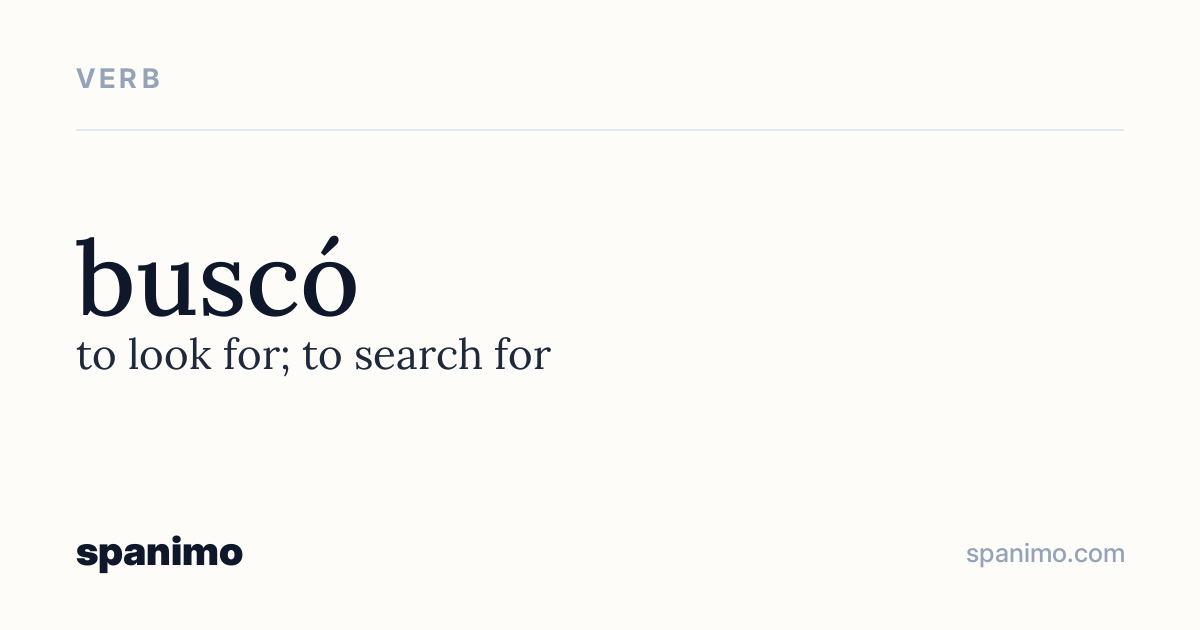 Word card for buscó
