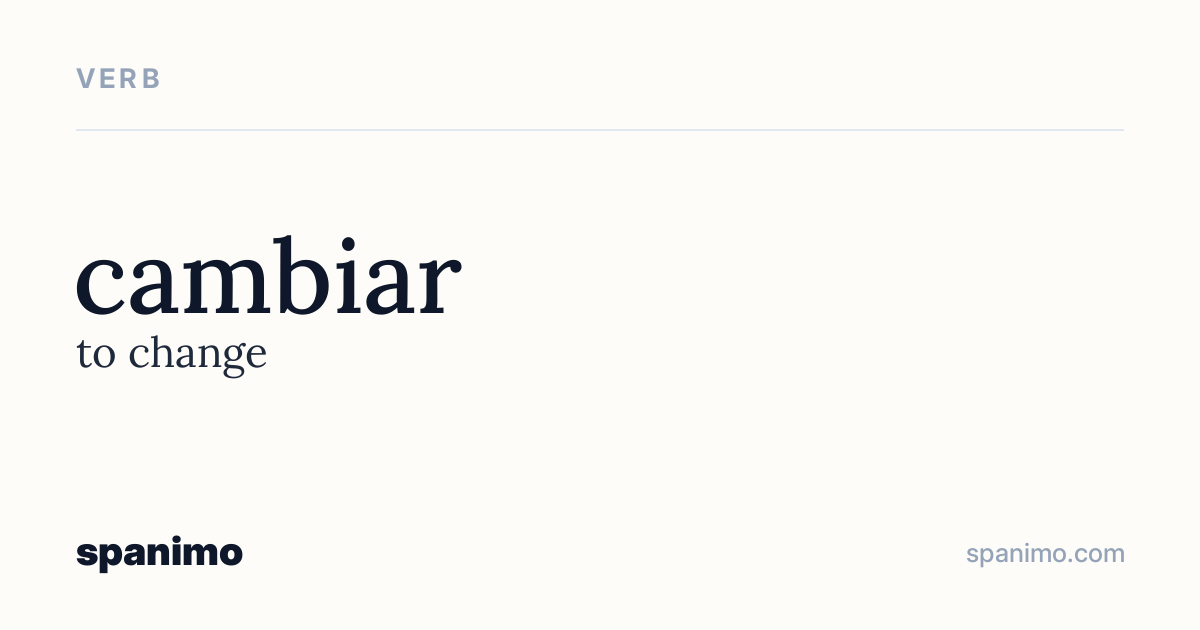 Word card for cambiar