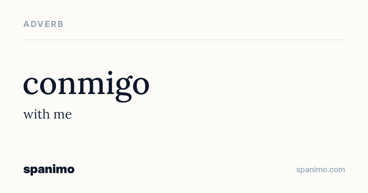 Word card for conmigo