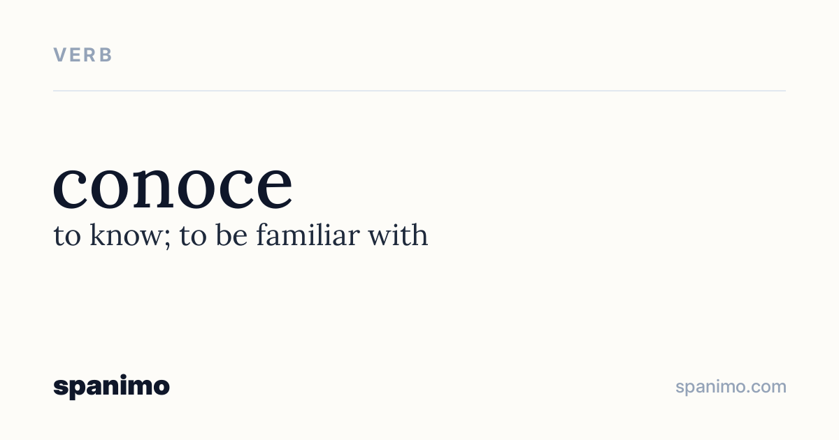 Word card for conoce