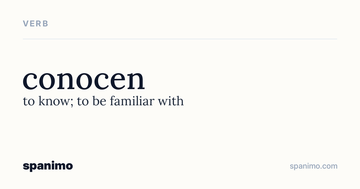 Word card for conocen