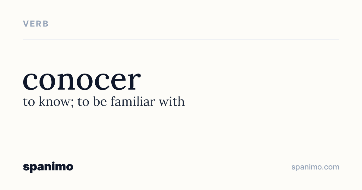 Word card for conocer