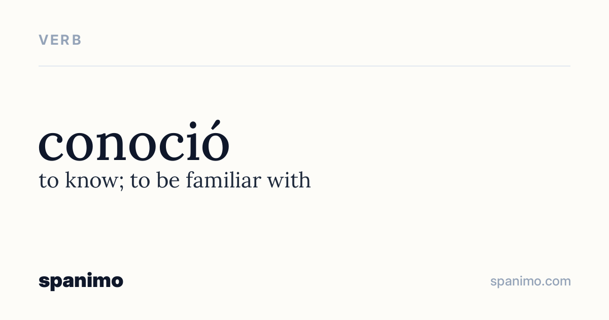 Word card for conoció