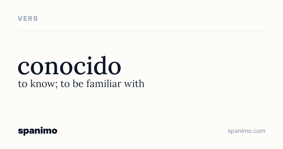 Word card for conocido