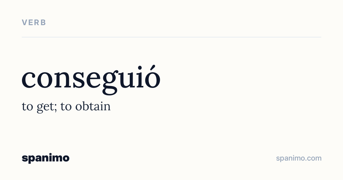 Word card for conseguió