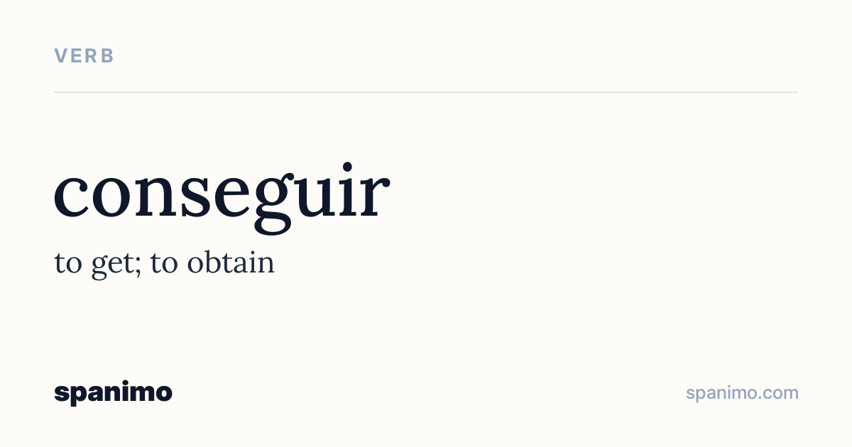 Word card for conseguir