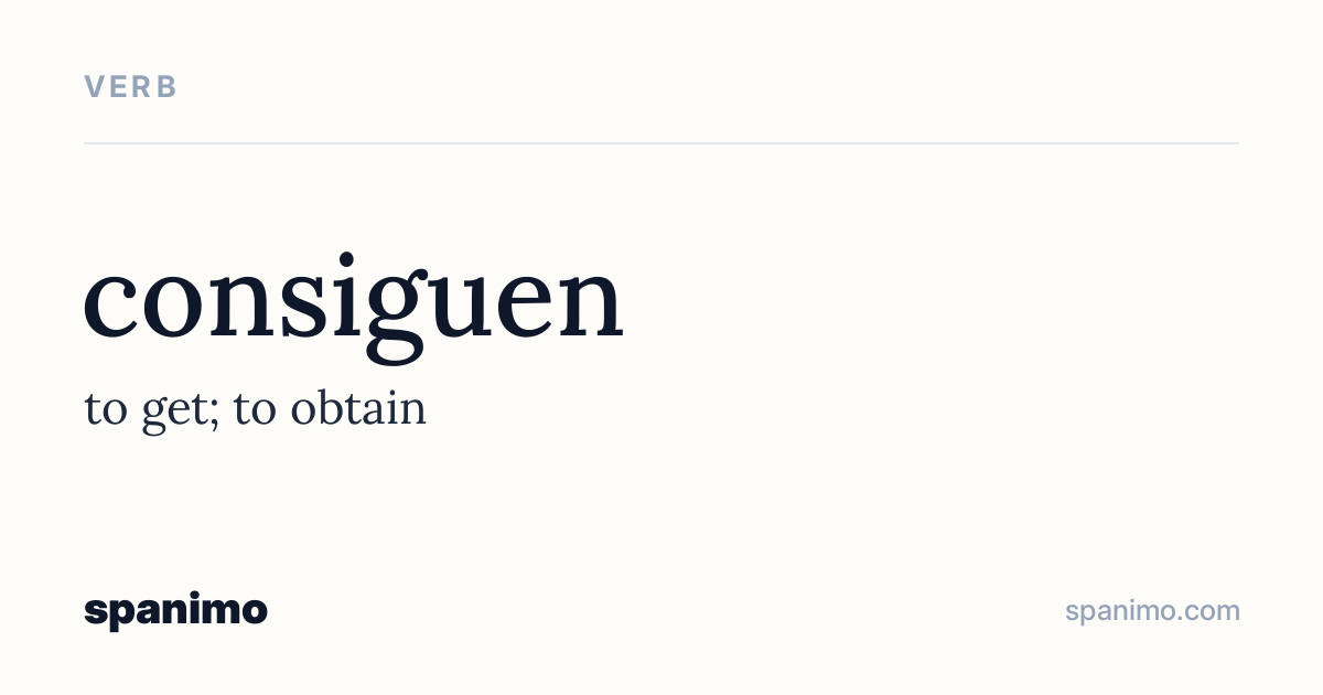 Word card for consiguen