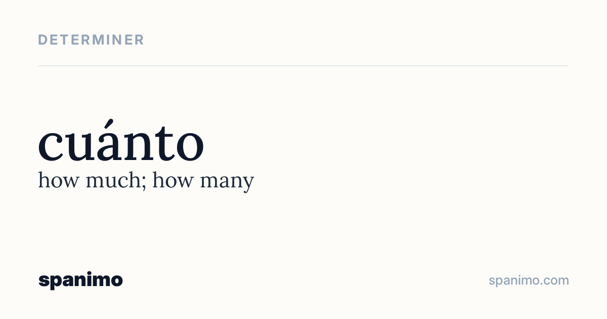 Word card for cuánto