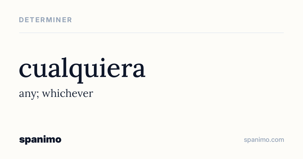 Word card for cualquiera