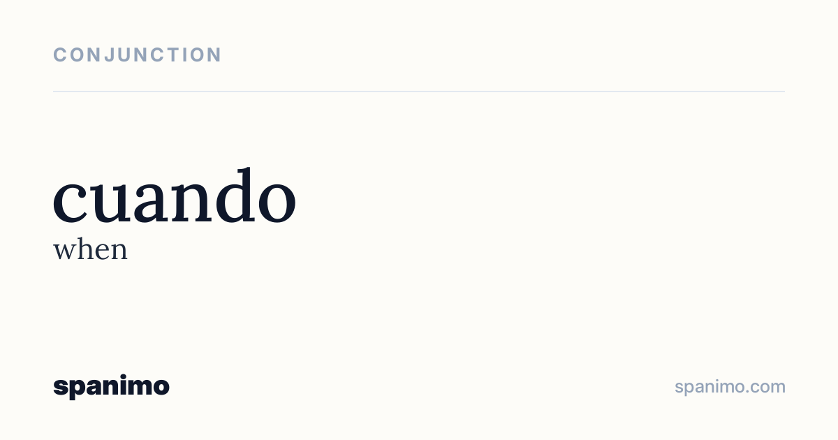 Word card for cuando