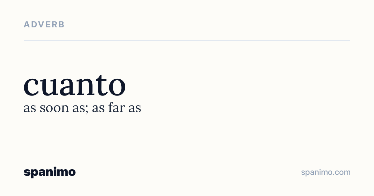 Word card for cuanto