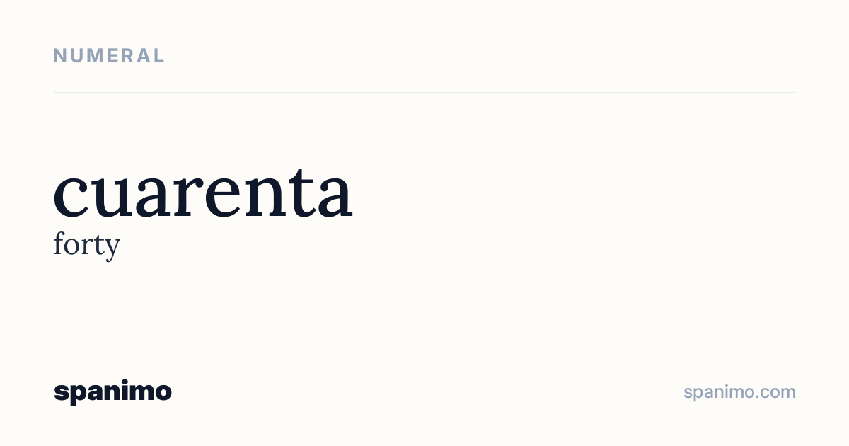 Word card for cuarenta