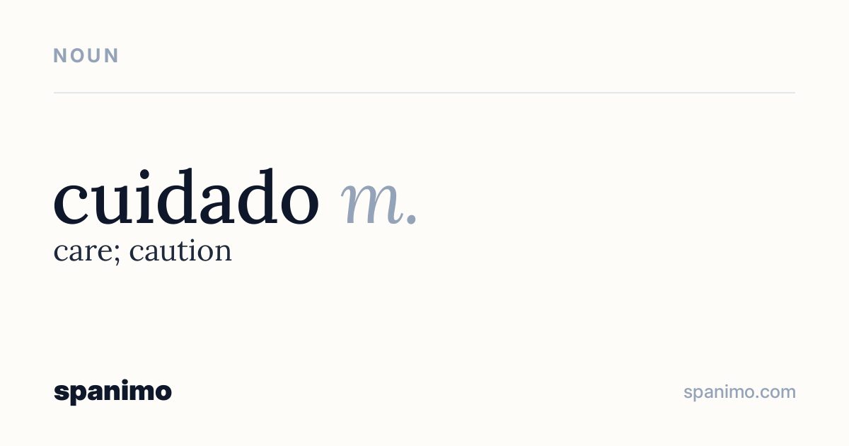 Word card for cuidado