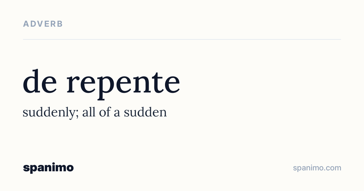 Word card for de repente