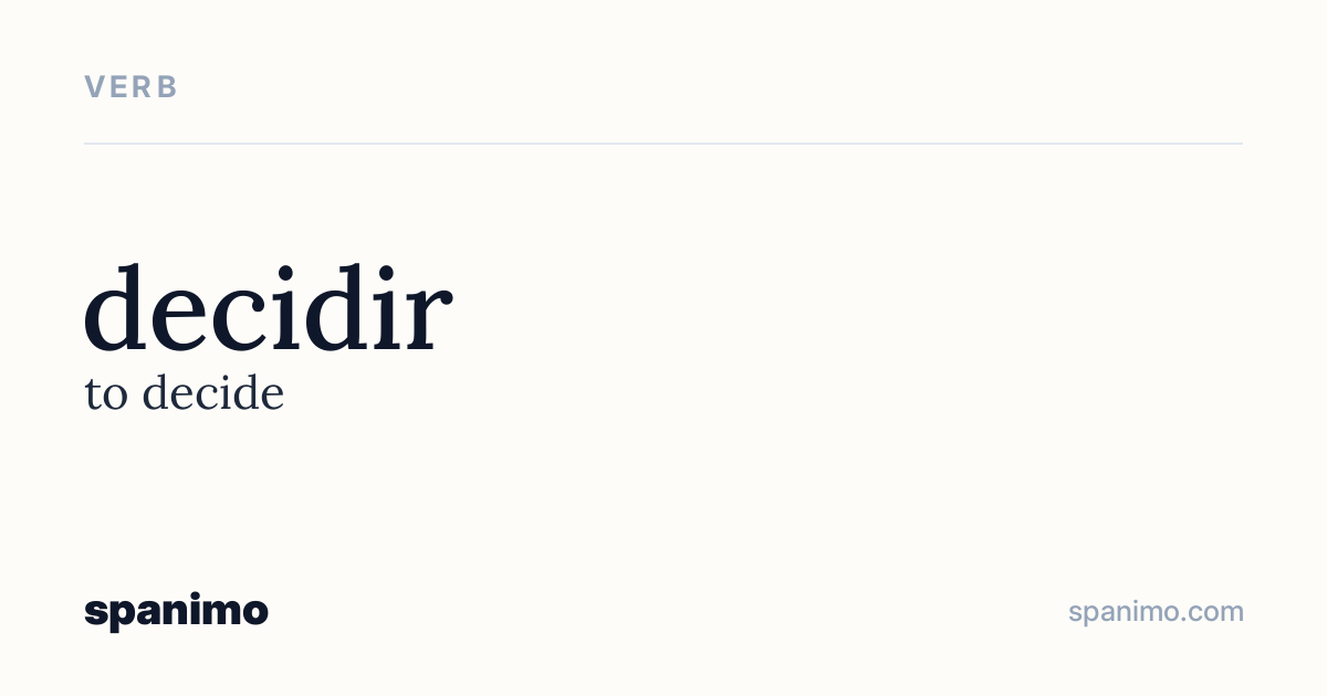 Word card for decidir