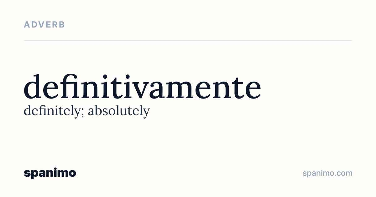 Word card for definitivamente