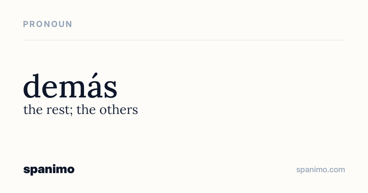 Word card for demás
