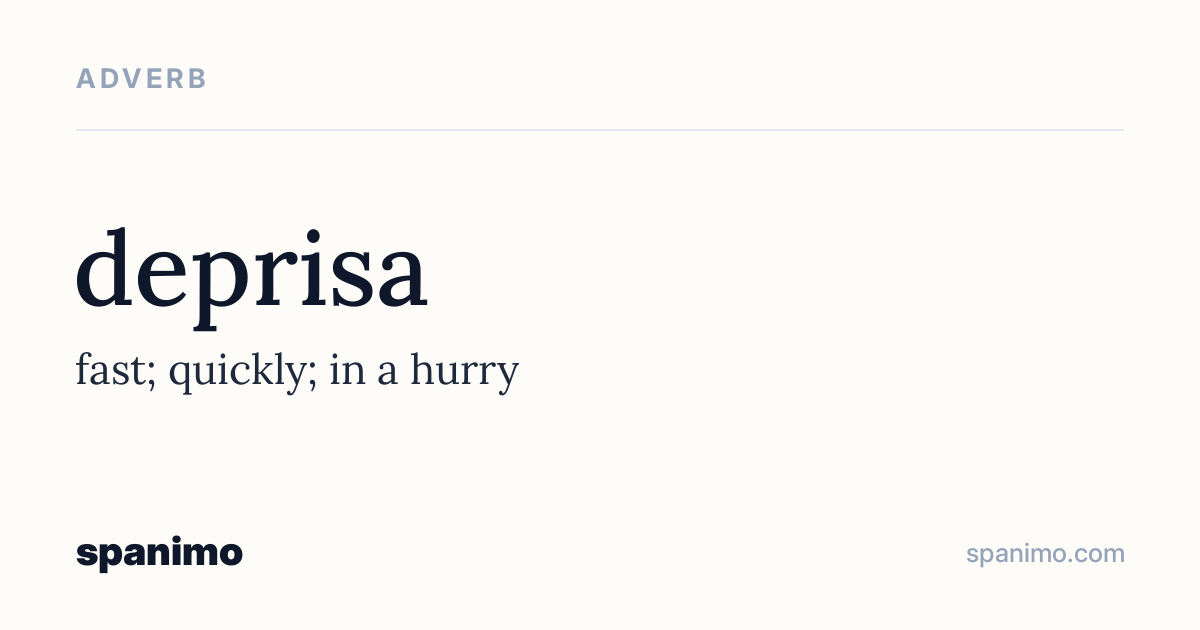 Word card for deprisa