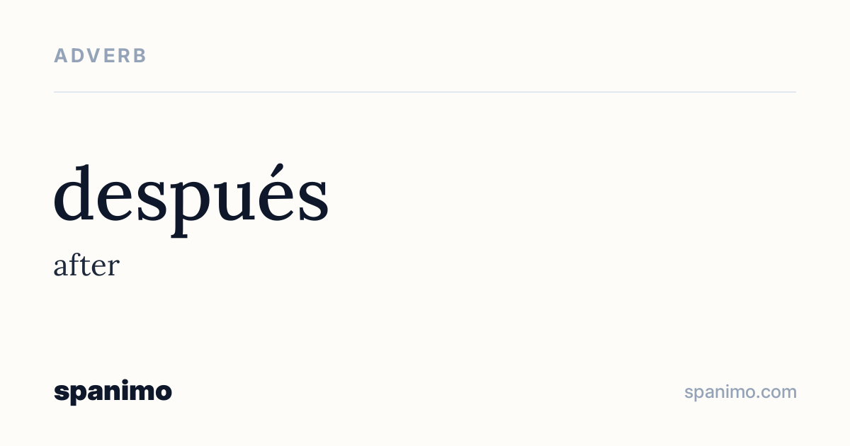 Word card for después