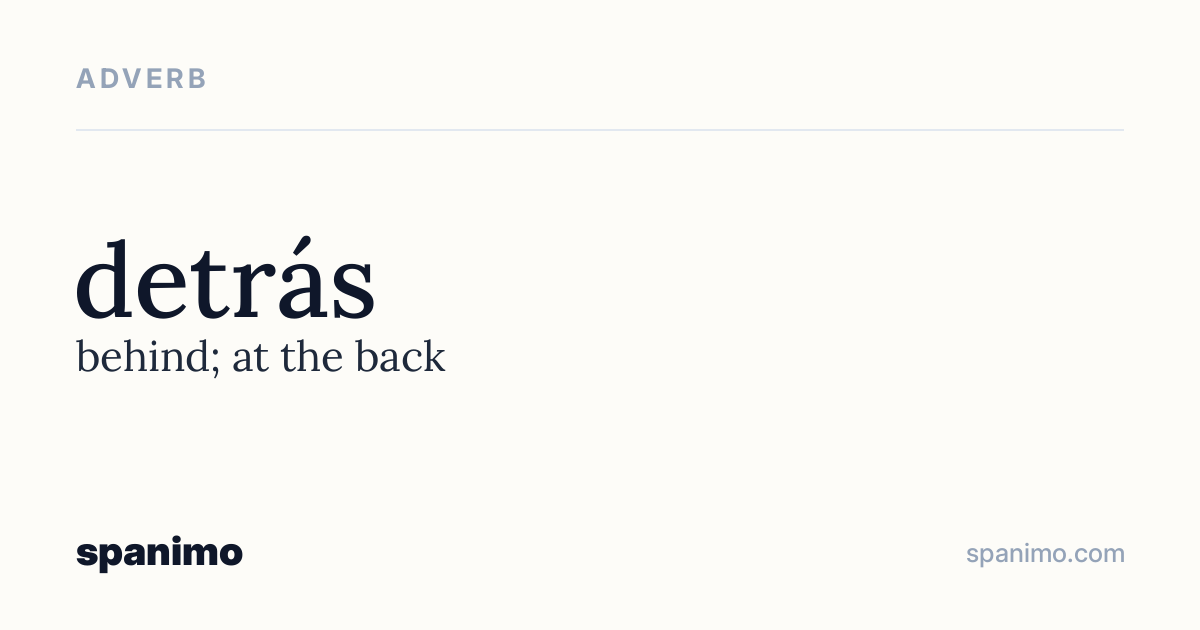 Word card for detrás