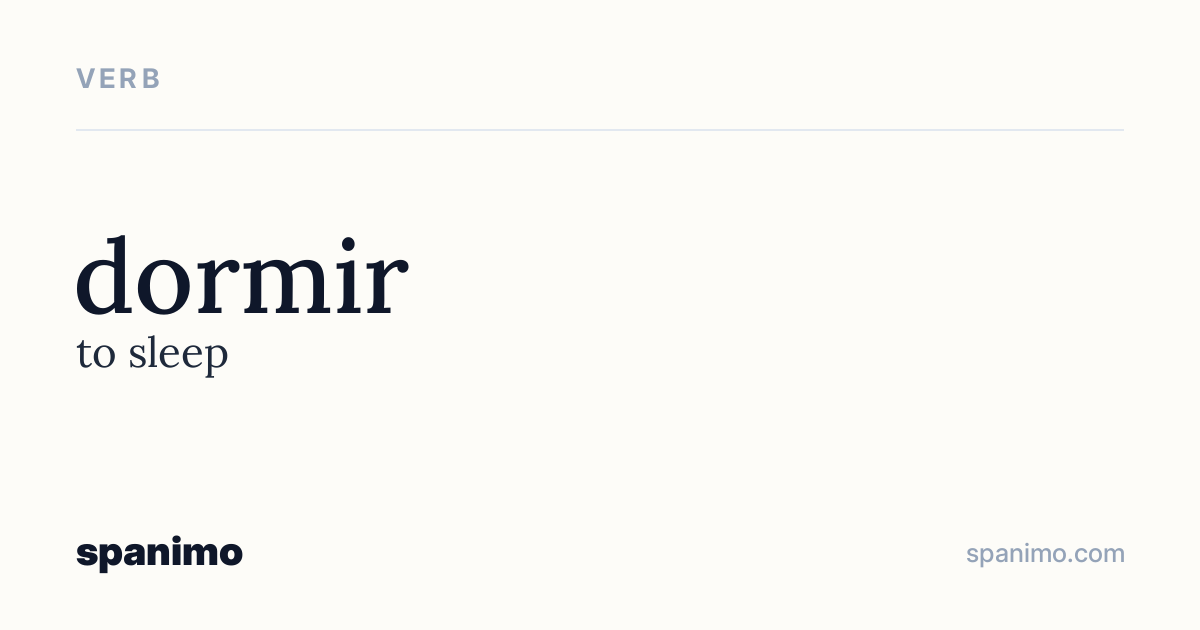 Word card for dormir