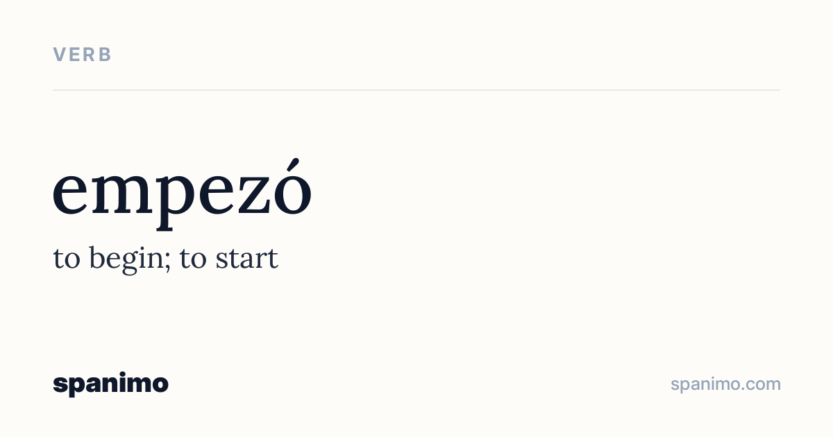 Word card for empezó