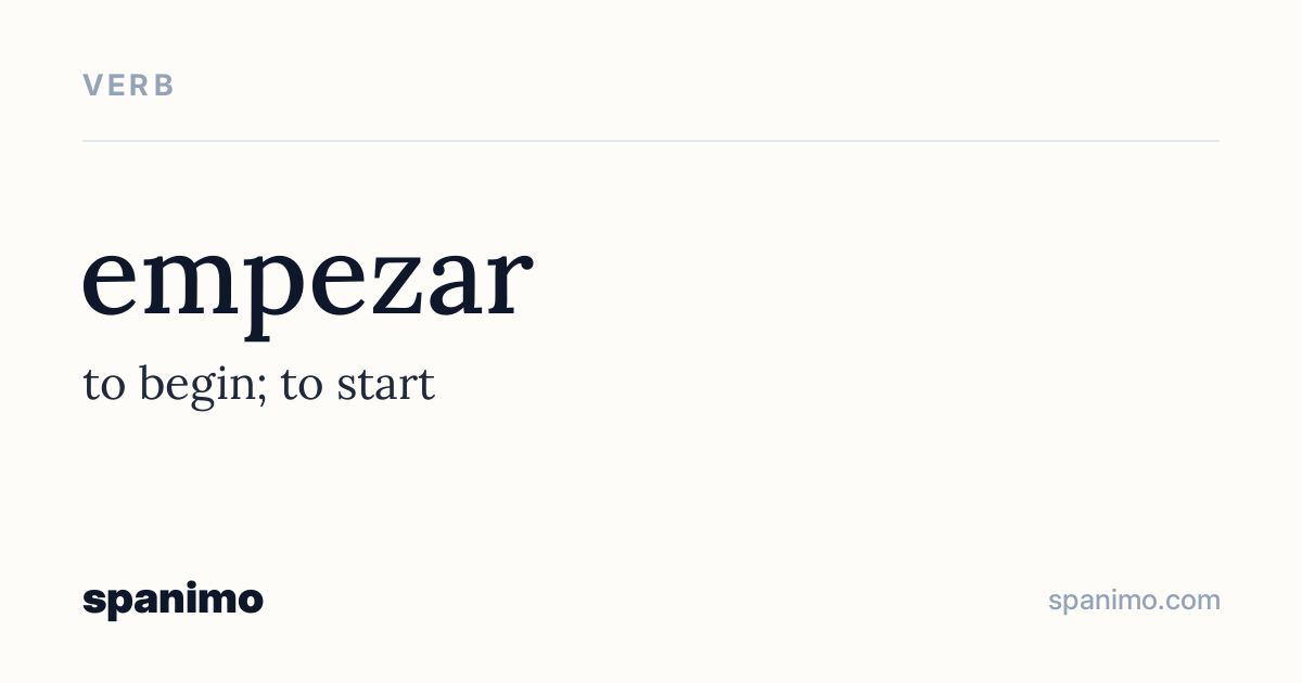 Word card for empezar