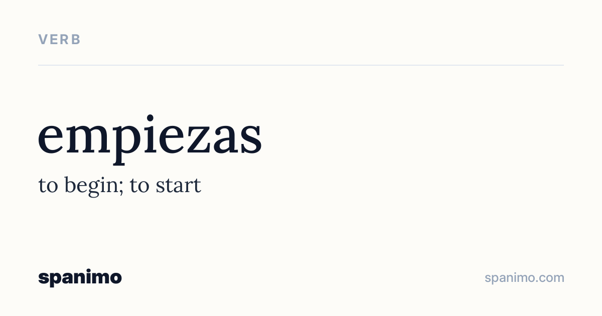 Word card for empiezas