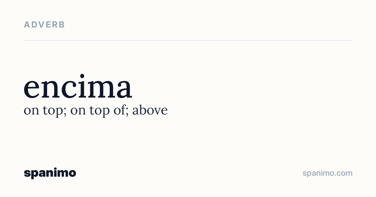 Word card for encima