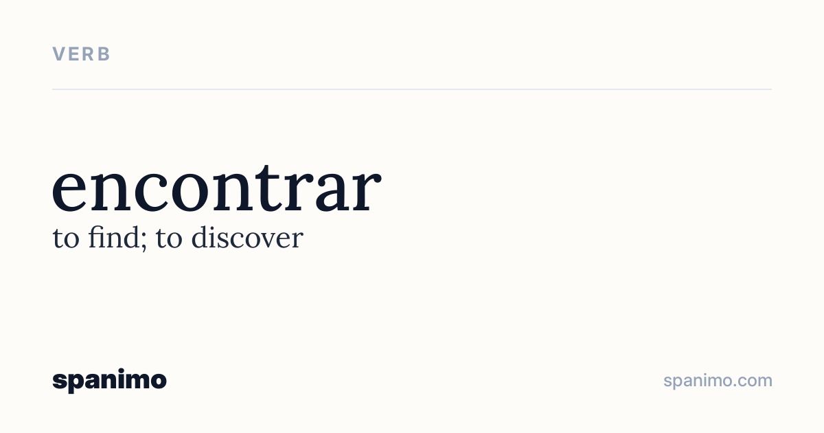 Word card for encontrar
