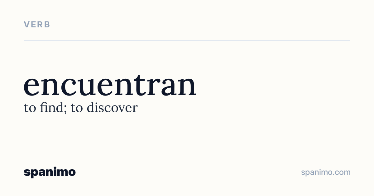 Word card for encuentran