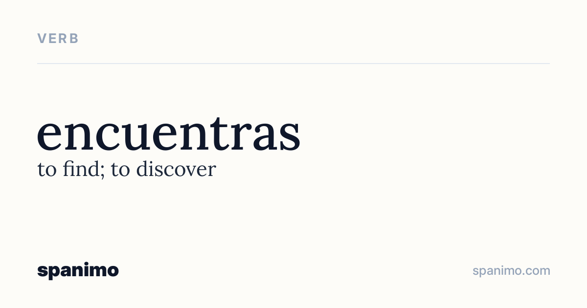 Word card for encuentras