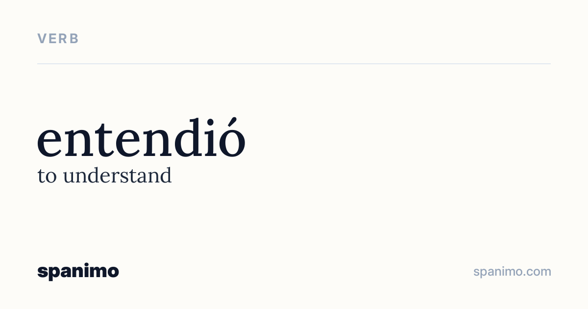 Word card for entendió