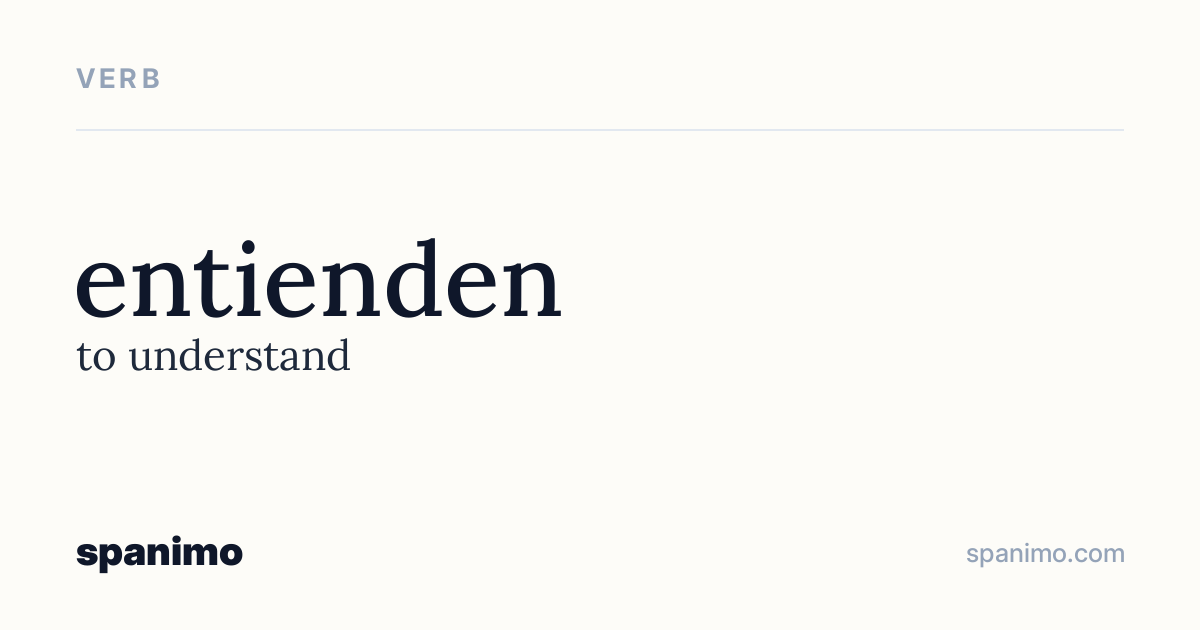 Word card for entienden