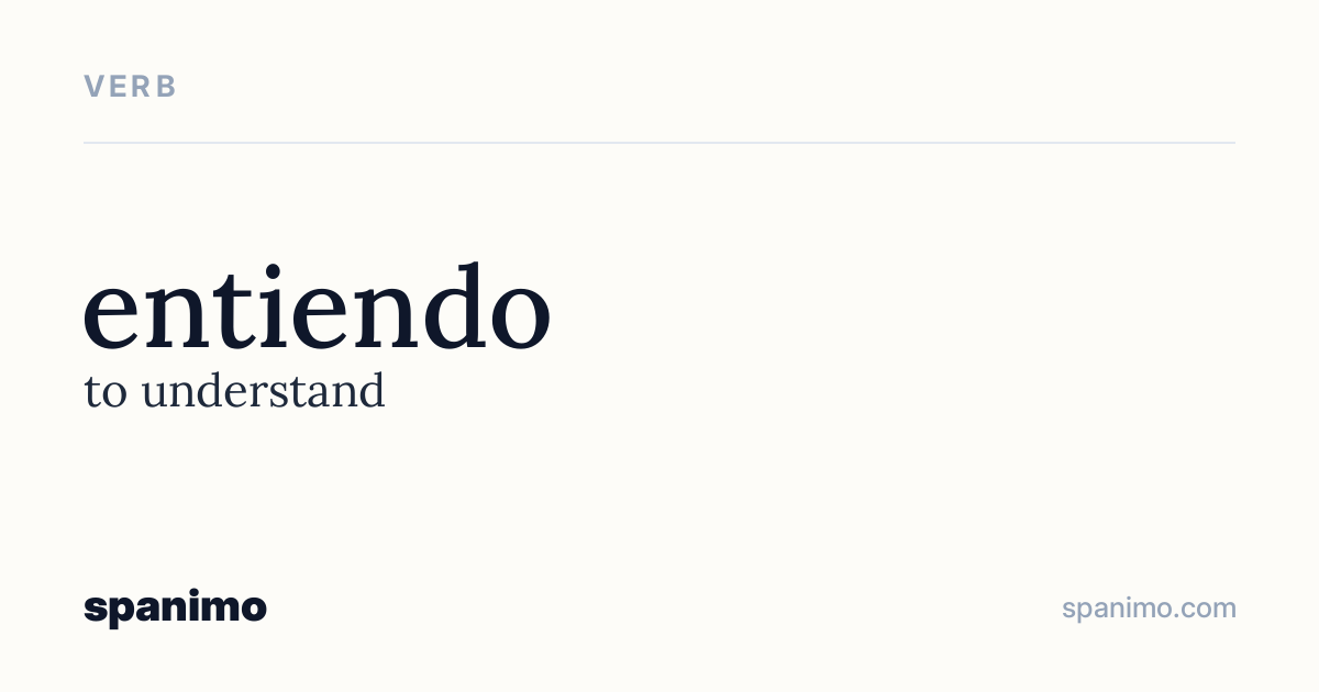 Word card for entiendo