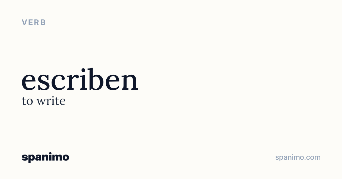 Word card for escriben